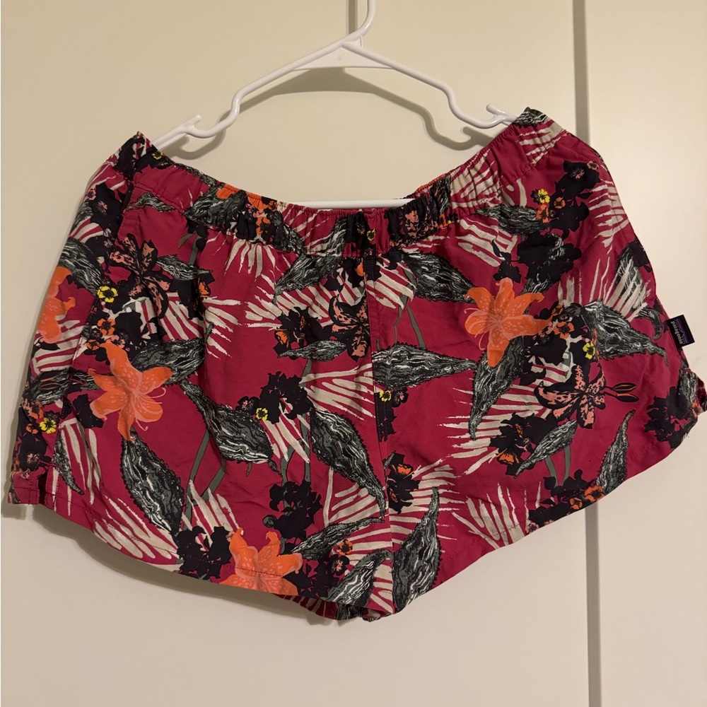 Patagonia Pink Floral Athletic Shorts